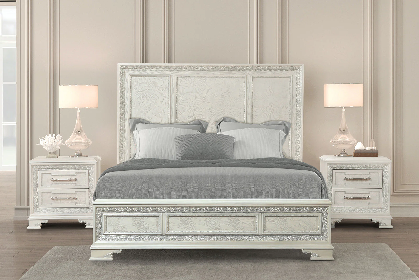 Stella Mia Creamy White Queen Bed