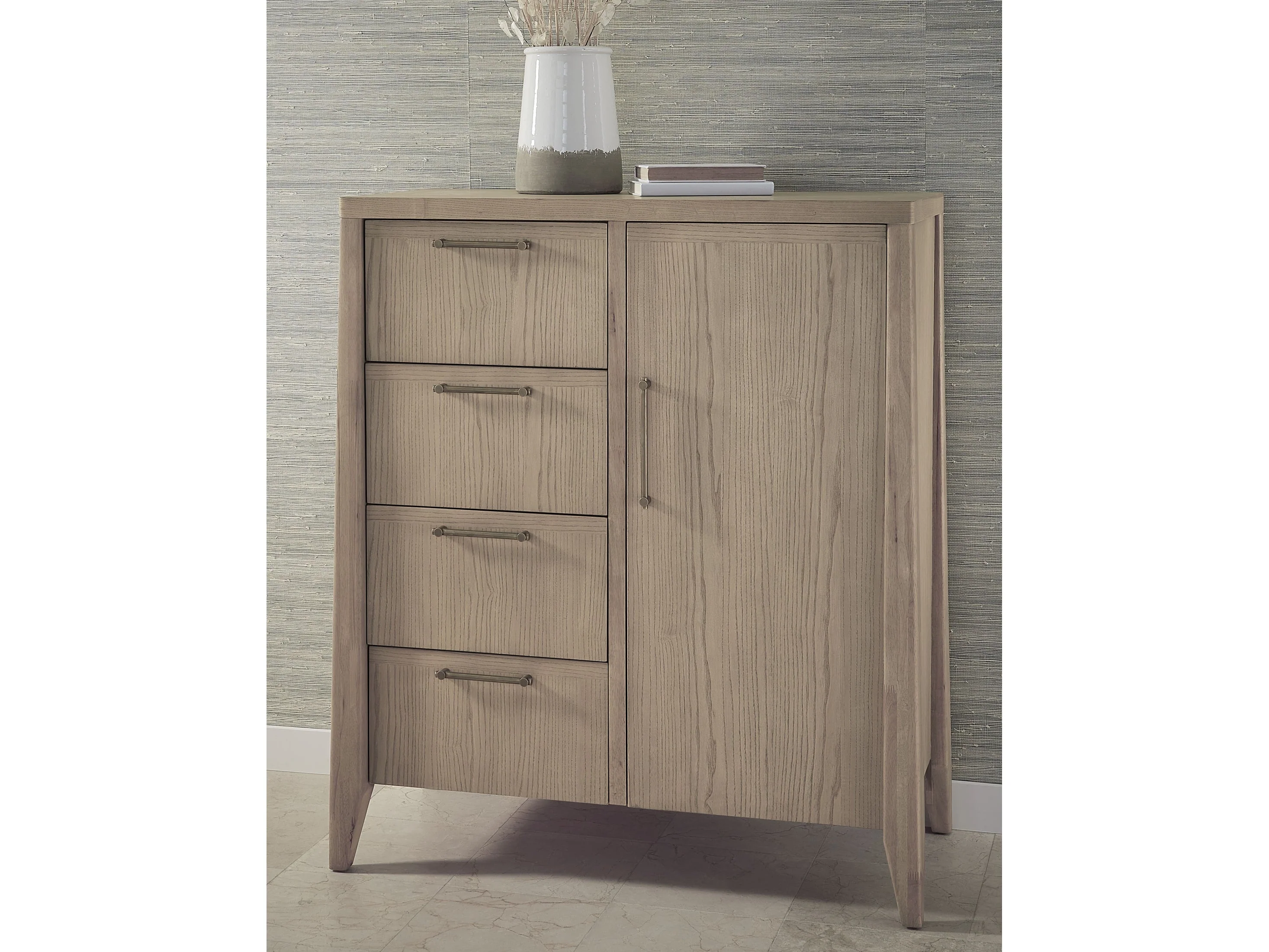 Sumire Ginger Four Drawer One Door Ash Wood Chest