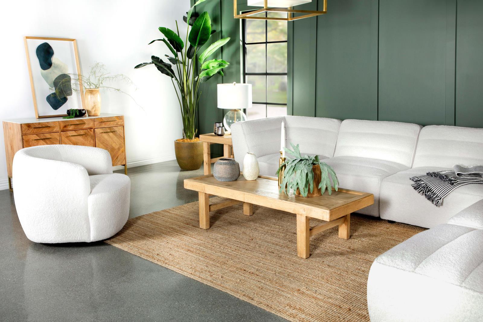 Sunny Natural Upholstered Ottoman - Image 5