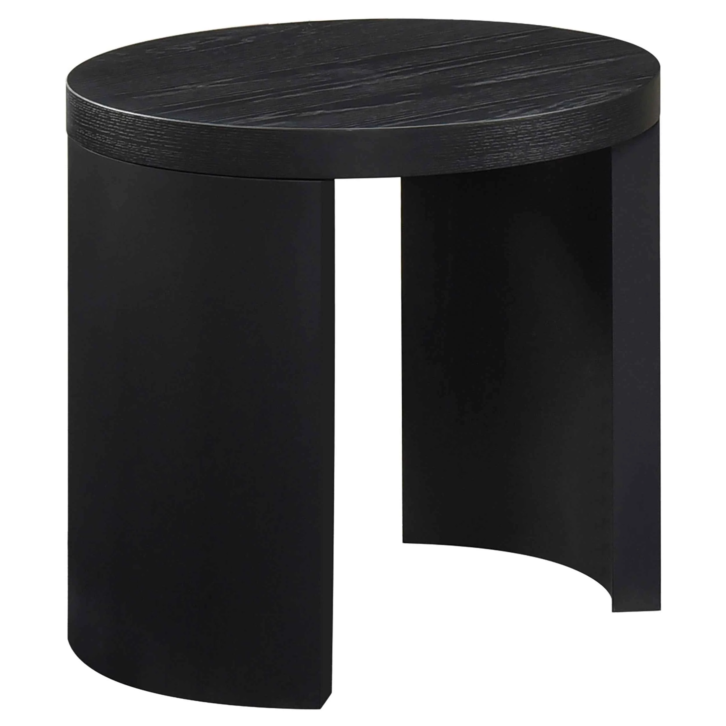 Sweeney Black 24-inch Round Wood Occasional Side End Table - Image 2