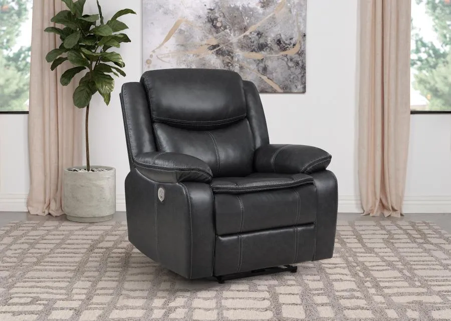 Sycamore Dark Grey Upholstered Power Recliner Chair