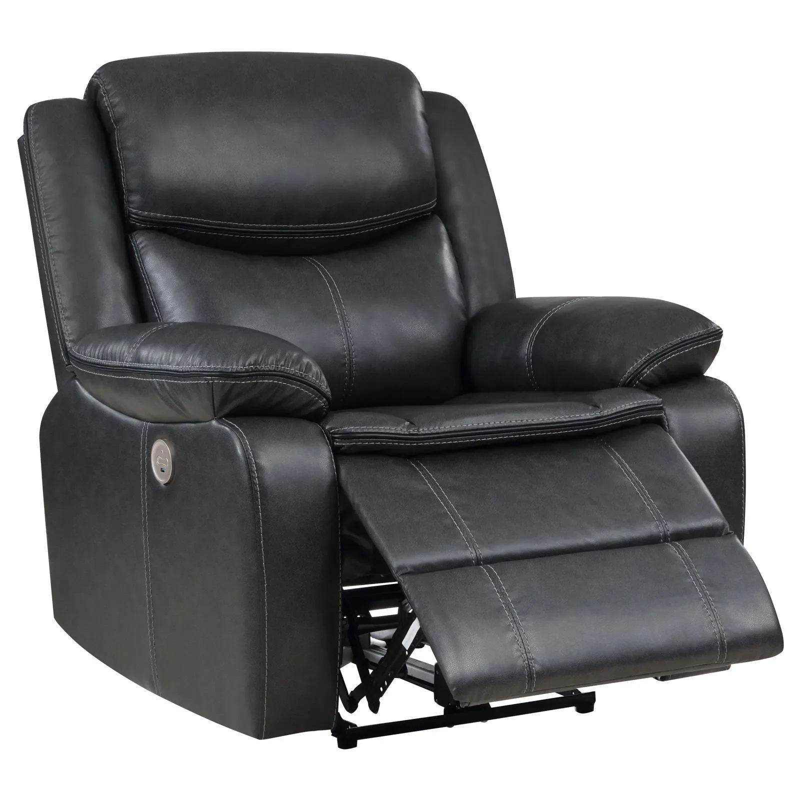 Sycamore Dark Grey Upholstered Power Recliner Chair - Image 5