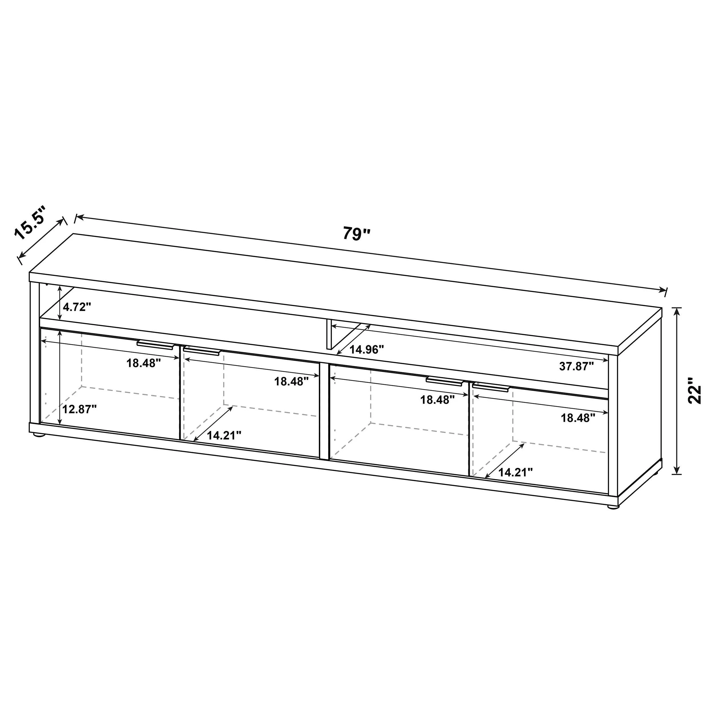 Tabby Mango 79-inch 4-door Engineered Wood TV Stand Media Console - Image 11