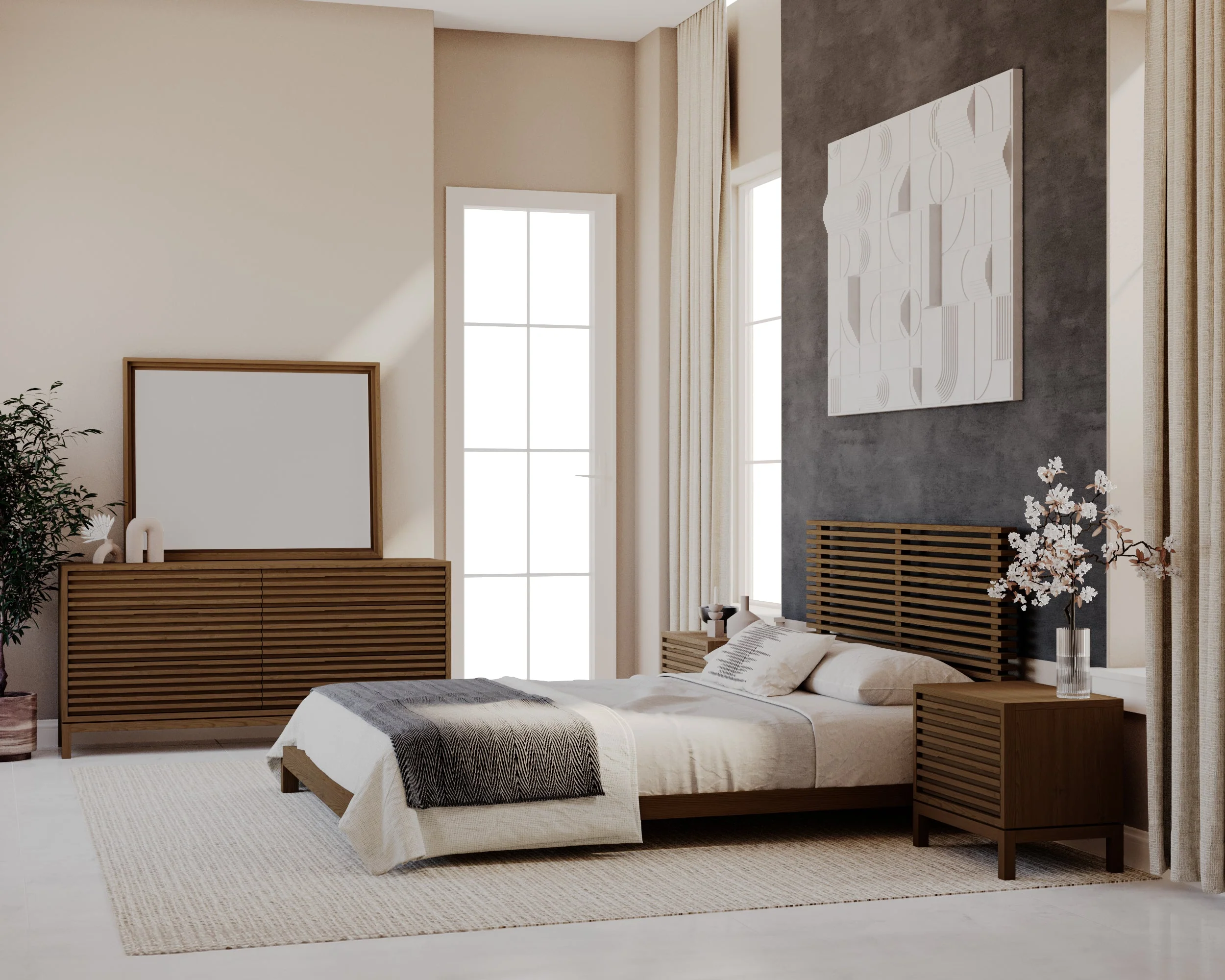 Tanner Solid Ash Full Platform Bed in Roux - Image 8