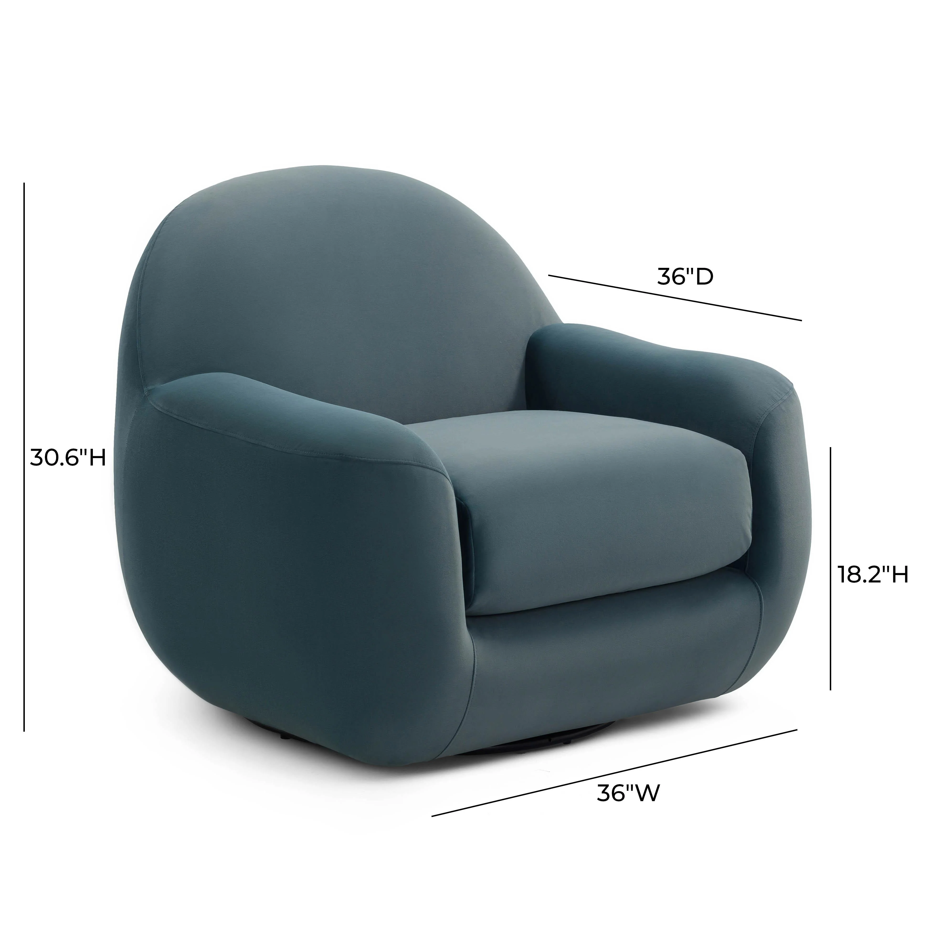 Tiago Performance Velvet Swivel Accent Chair - Image 6