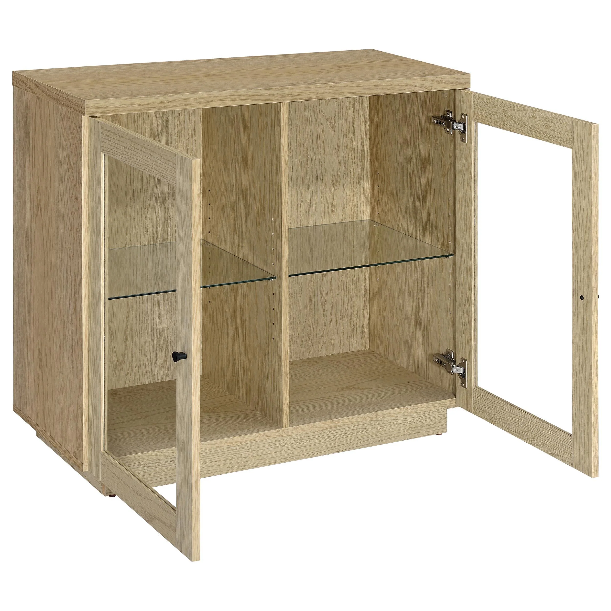 Tilbury Light Oak 2-Door Glass Front Accent Display Cabinet - Image 5