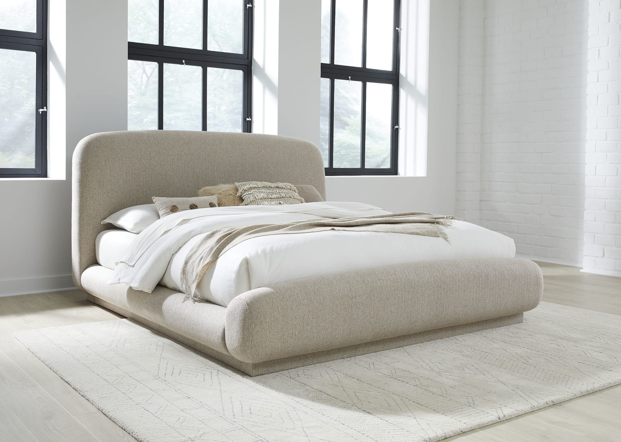 Tirimbina Hyena California King Chenille Upholstered Platform Bed - Image 2