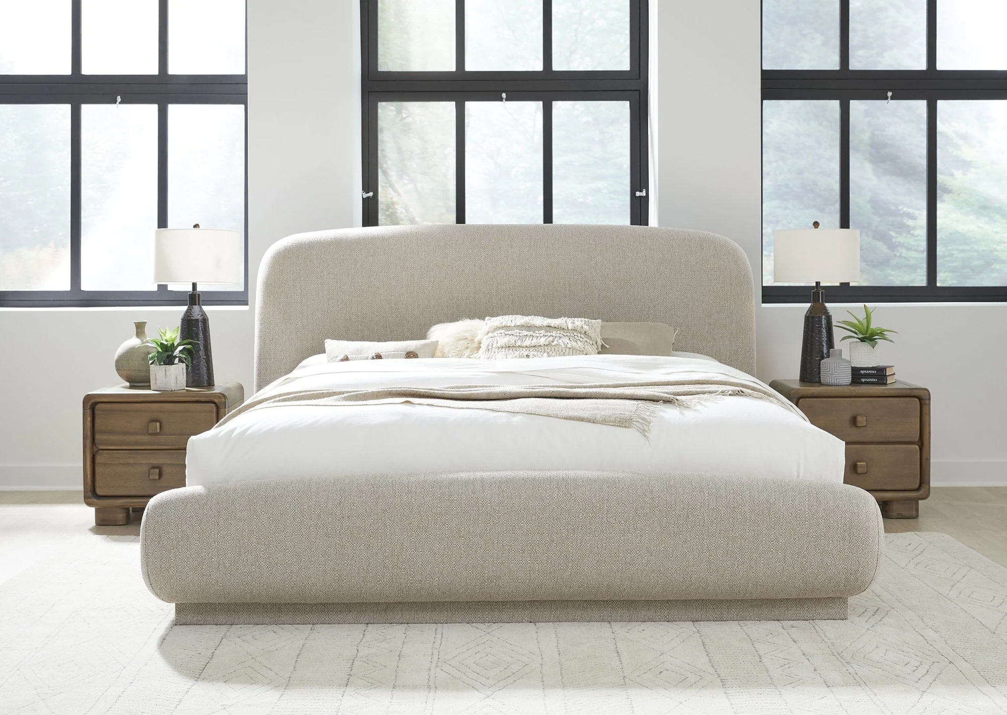 Tirimbina Hyena California King Chenille Upholstered Platform Bed - Image 3