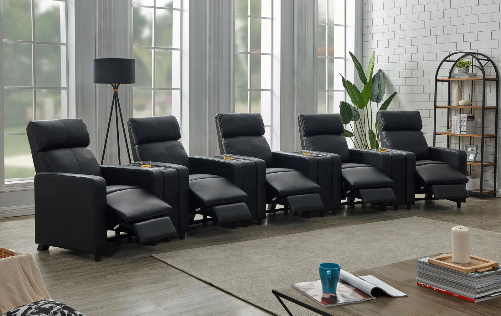 Toohey Black Upholstered Tufted Recliner Living Room Set