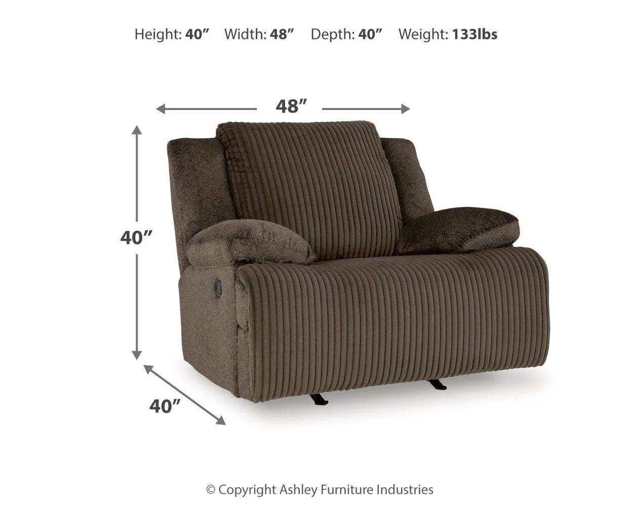 Top Tier 5-Piece Sectional with Recliner in Chocolate - Image 14