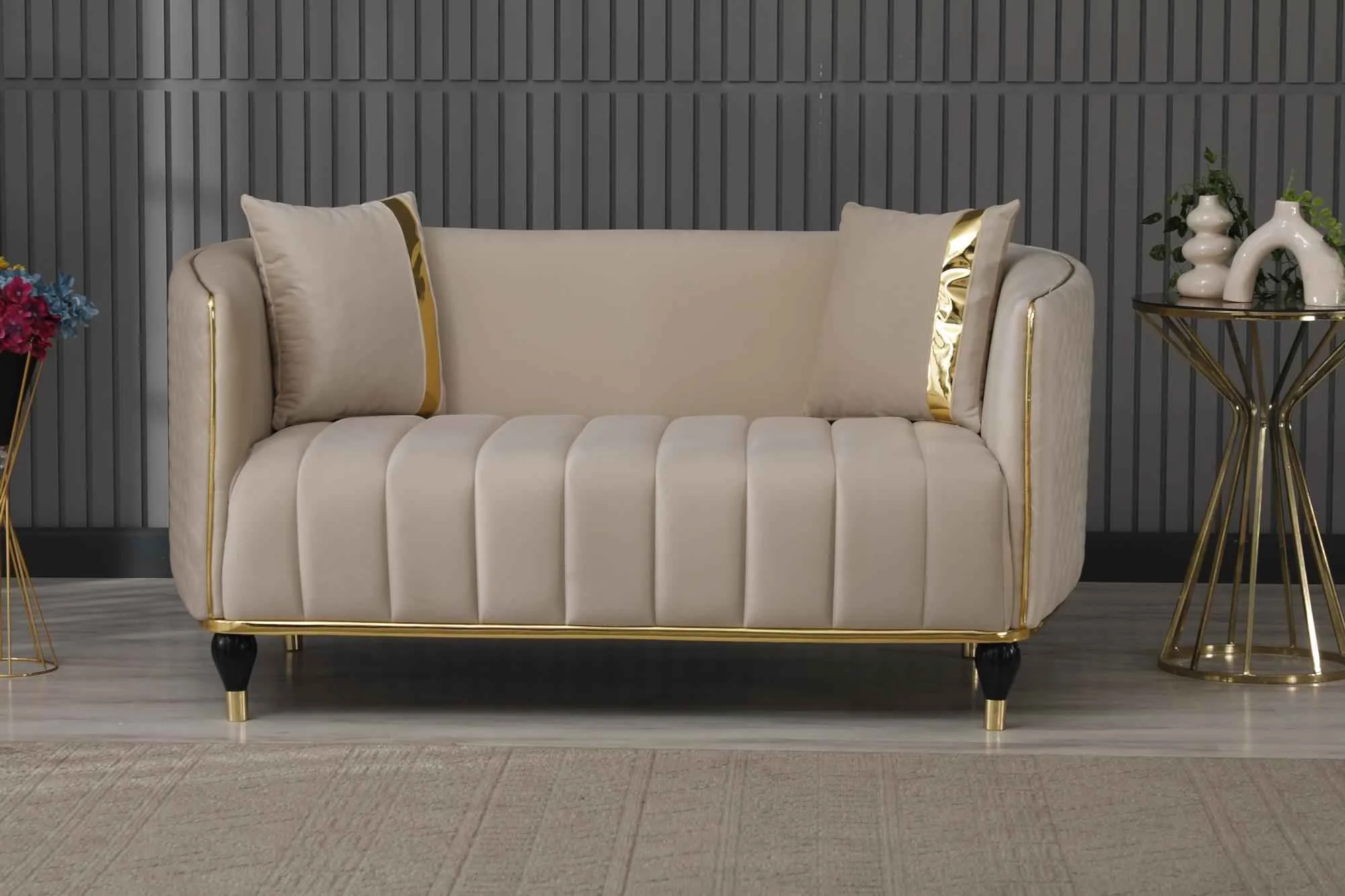 Toronto Cream Stationary Loveseat - Image 3
