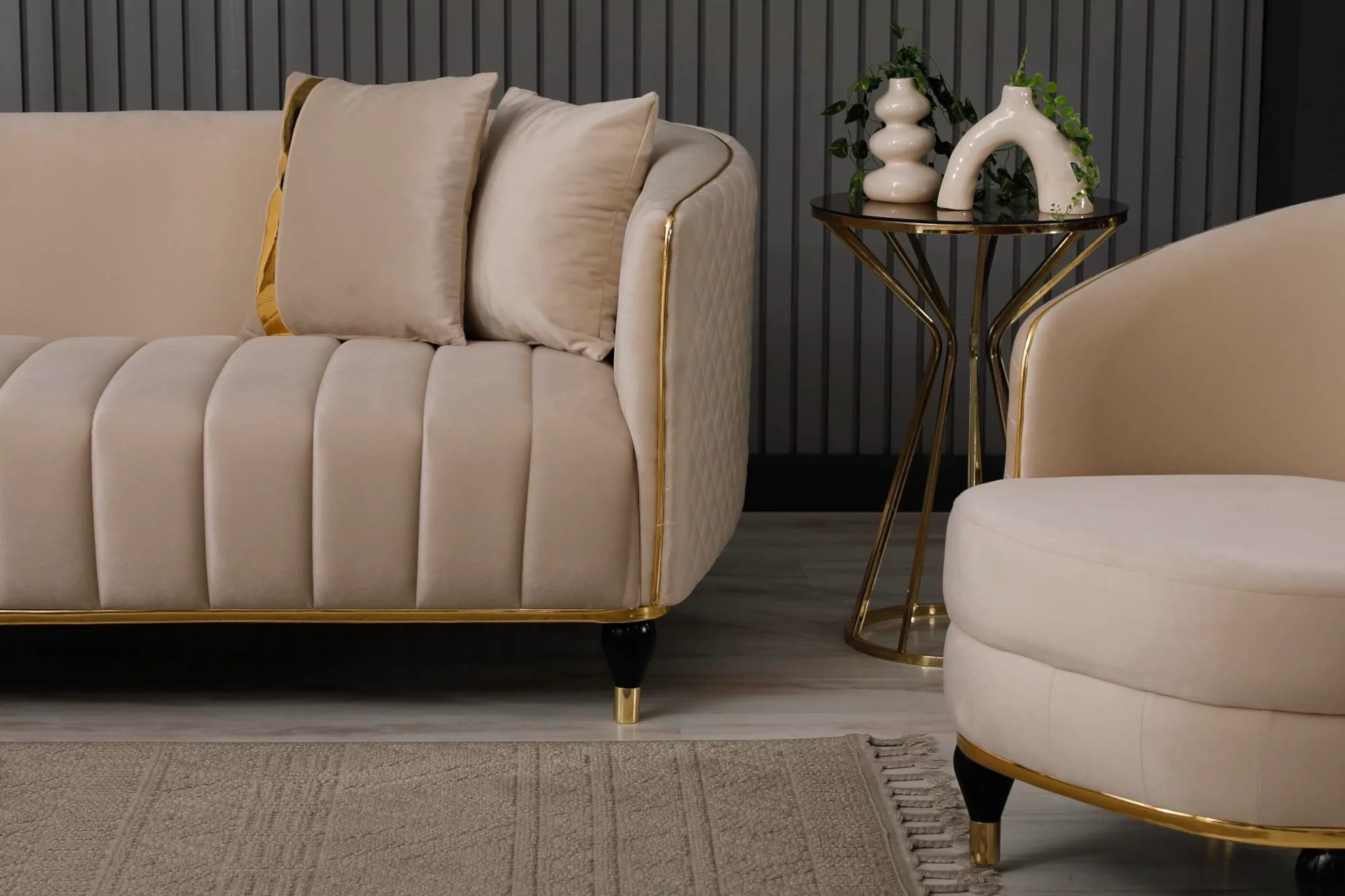Toronto Cream Stationary Loveseat - Image 5