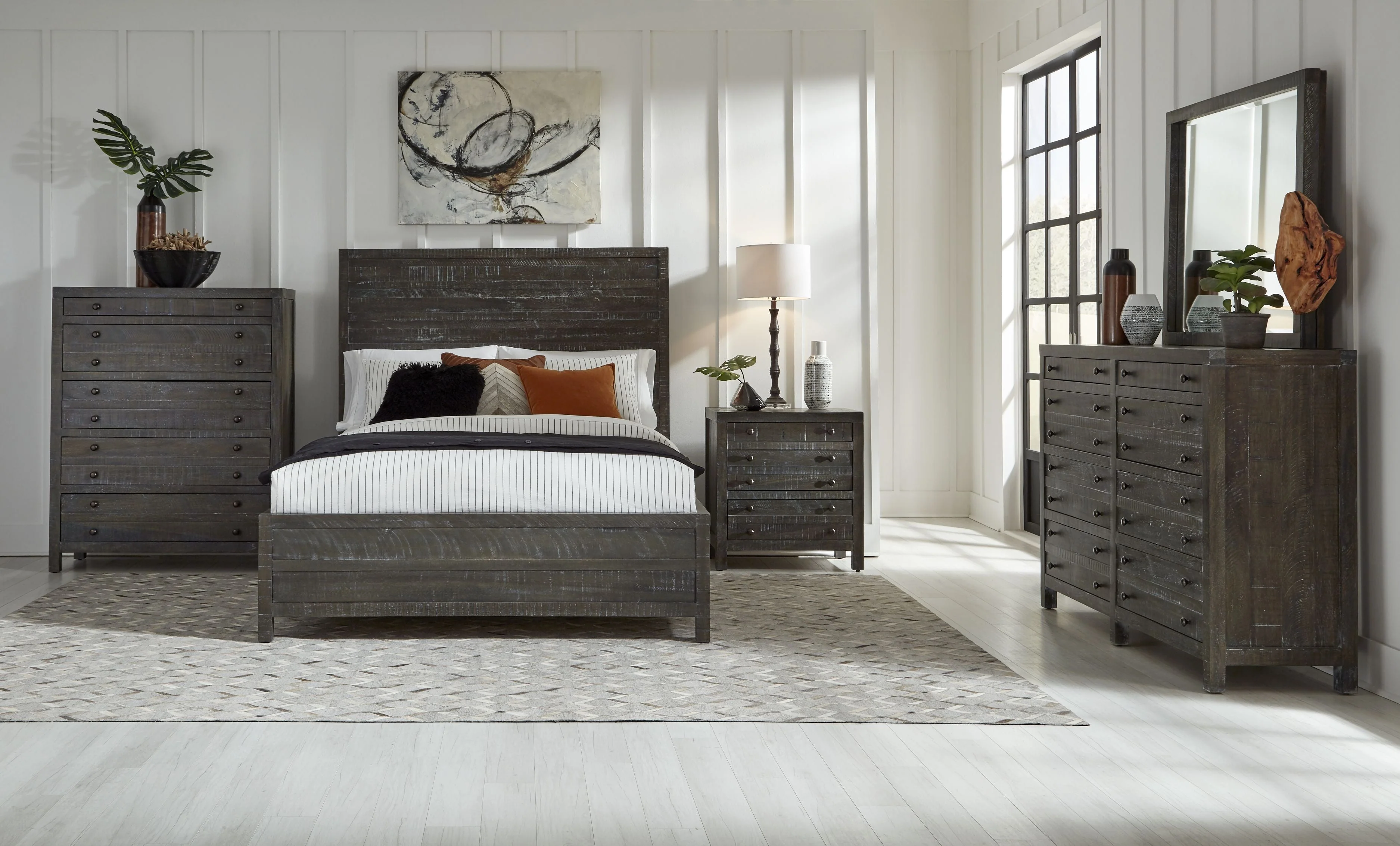 Townsend Solid Wood California King Low-Profile Bed in Gunmetal - Image 2