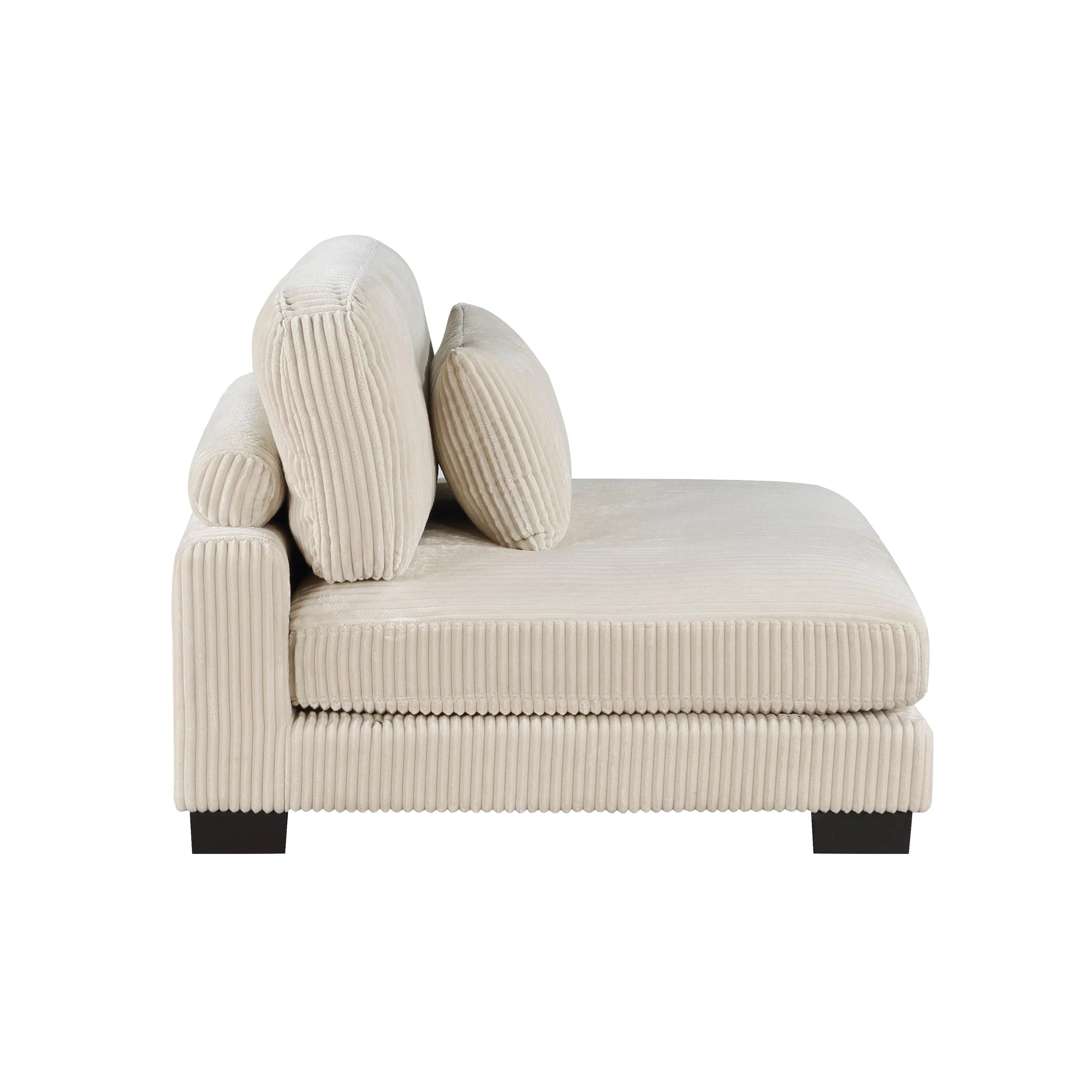 Traverse Beige Corduroy 4-Piece Modular Sectional with Ottoman - Image 14