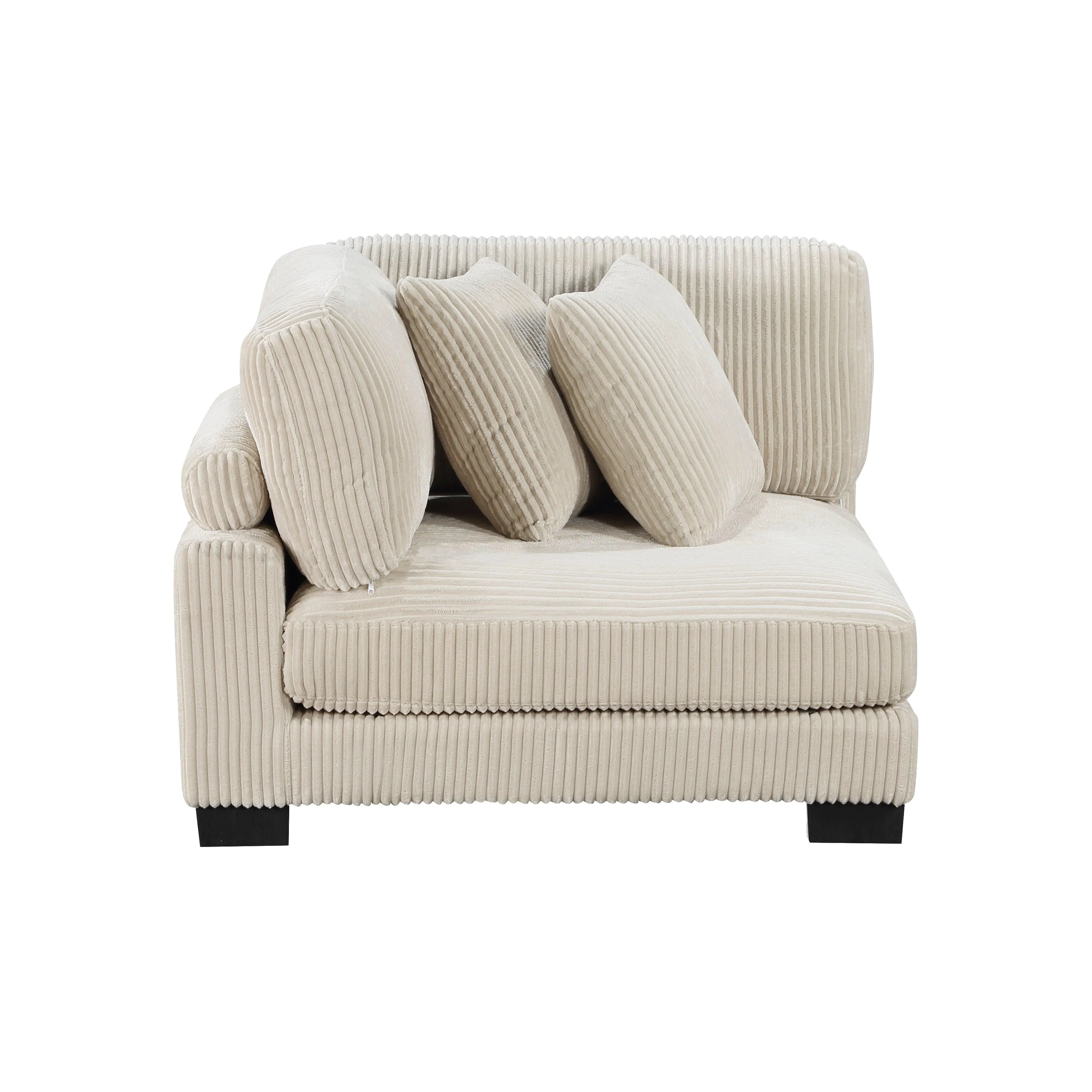 Traverse Beige Corduroy 4-Piece Modular Sectional with Ottoman - Image 18