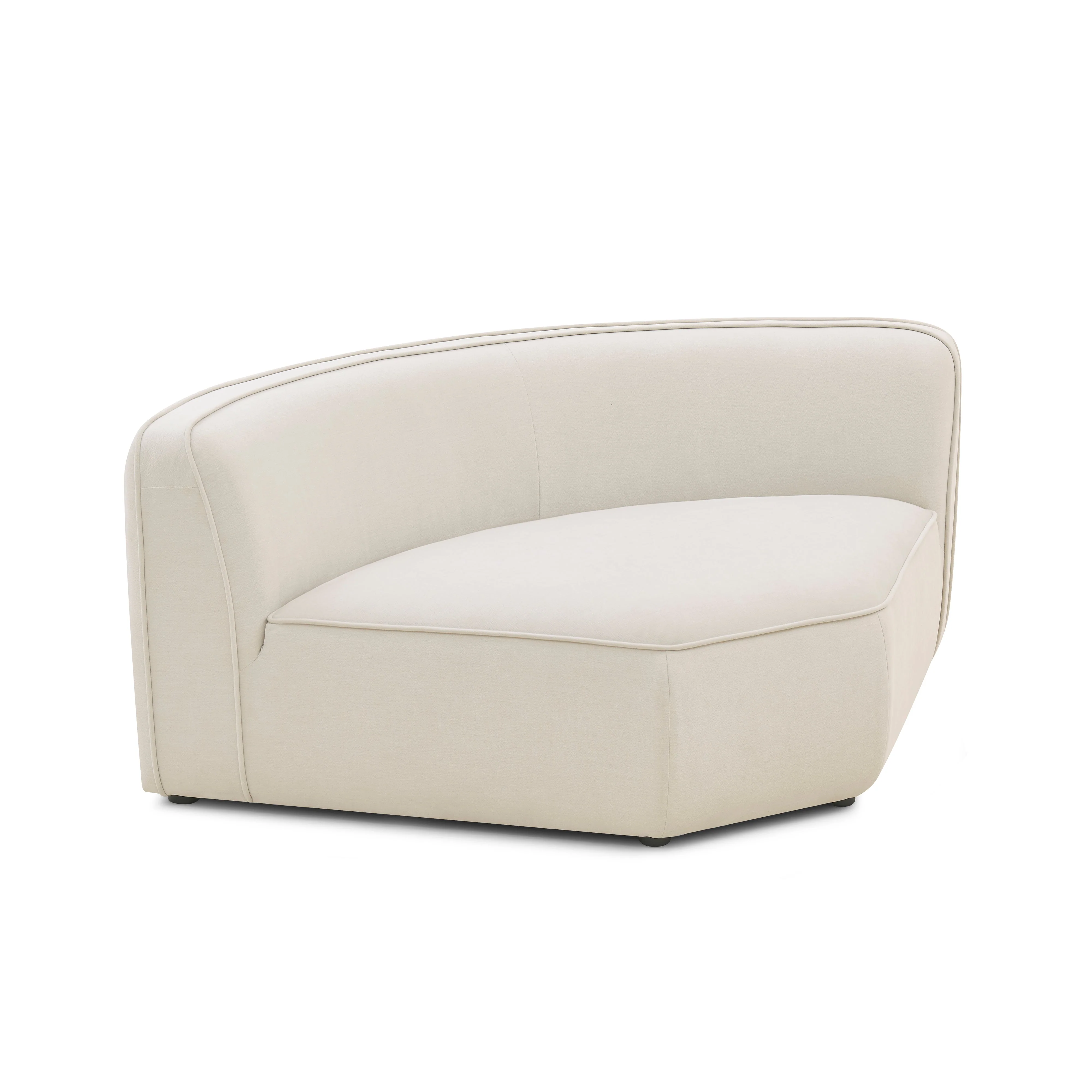 Travie Sand Upcycled Linen Wedge Corner Chair - Image 3