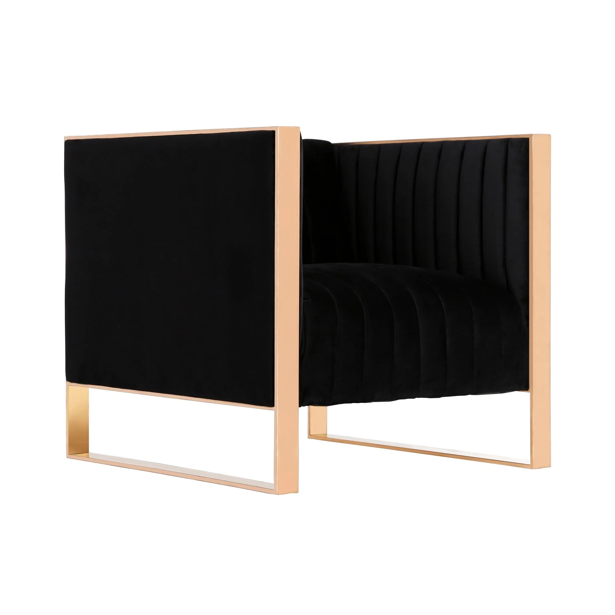 Trillium Accent Chair in Black and Gold (set of 2) - Image 3