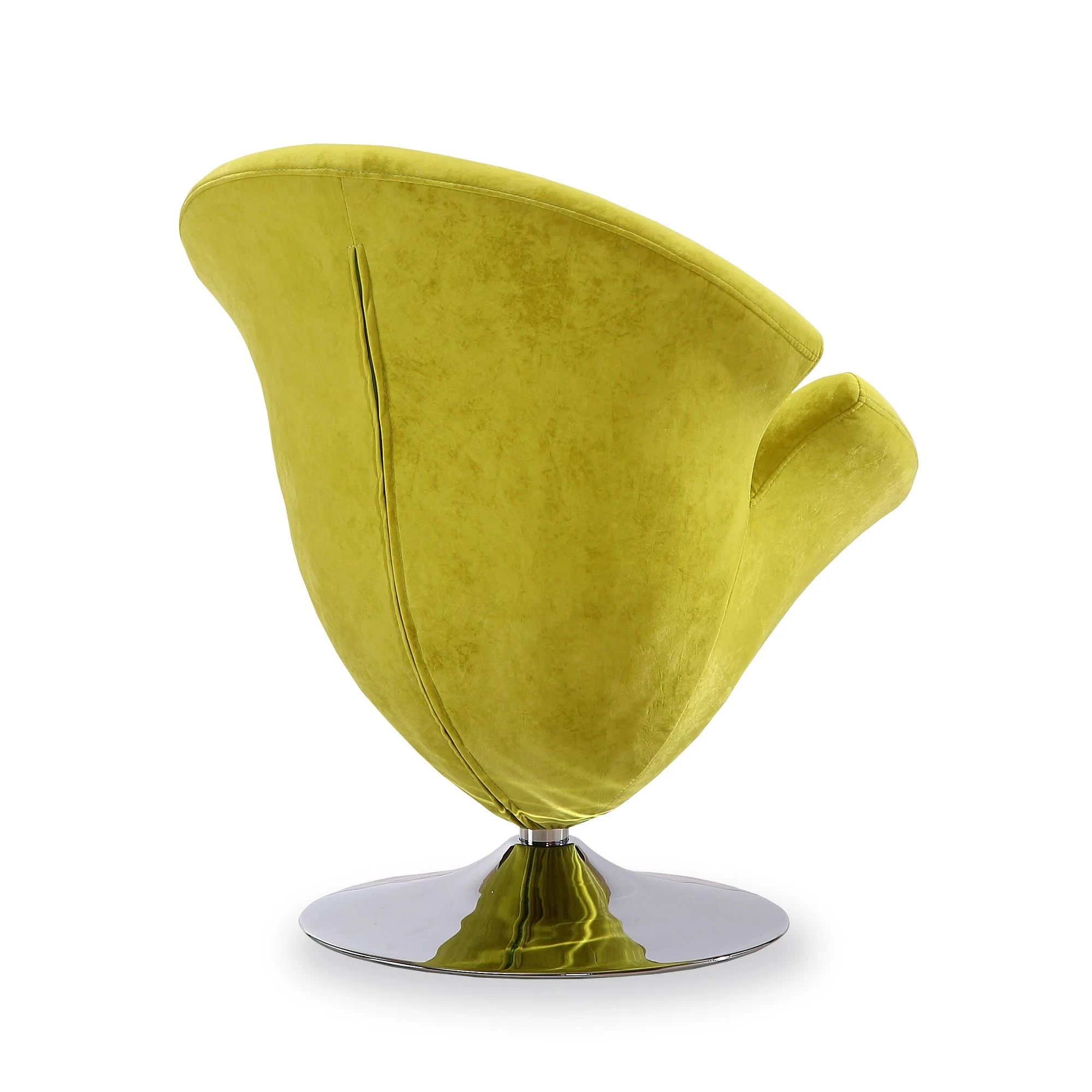 Tulip Swivel Accent Chair in Green and Polished Chrome - Image 5
