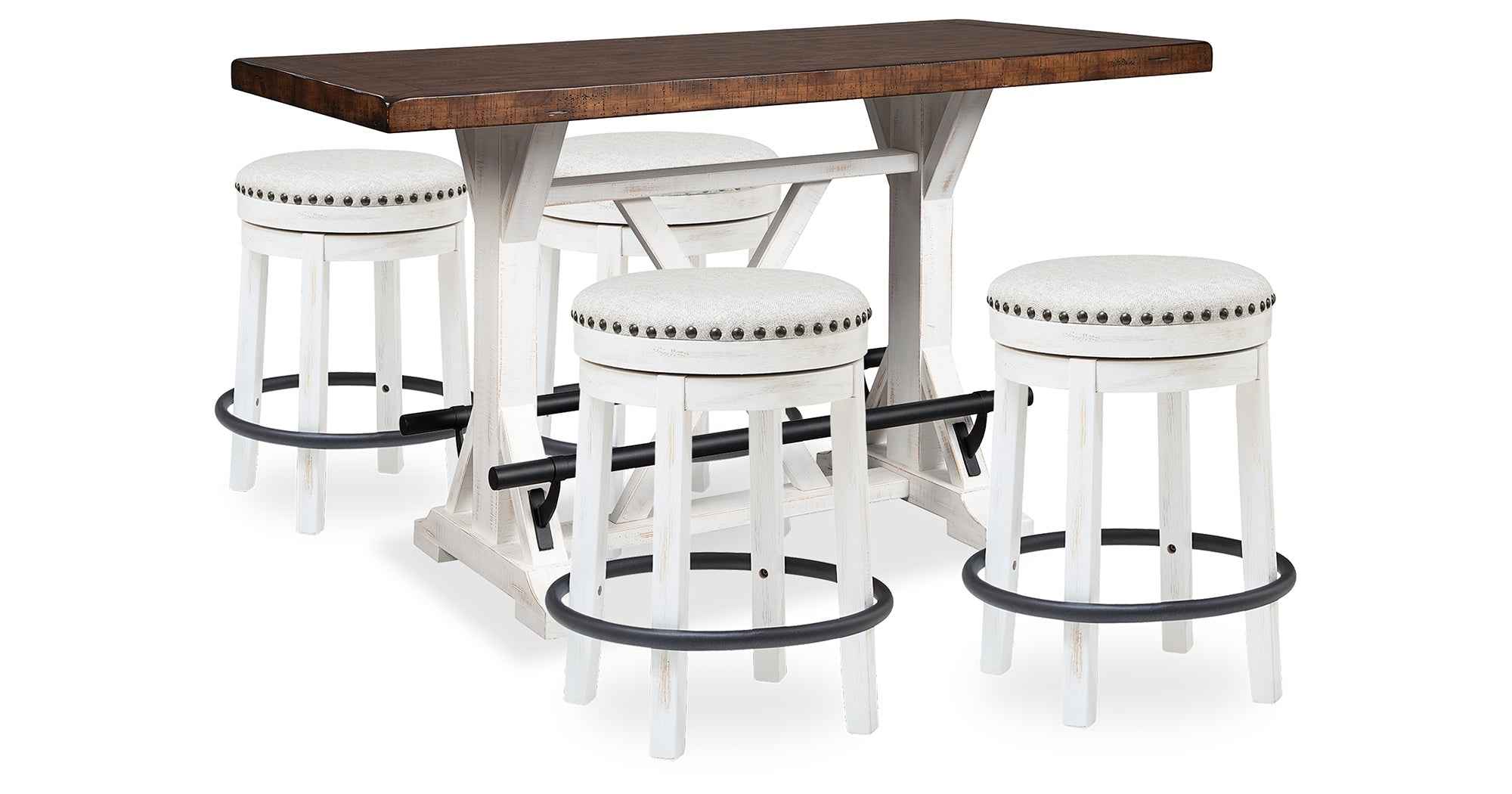 Valebeck White & Brown Counter Height Set