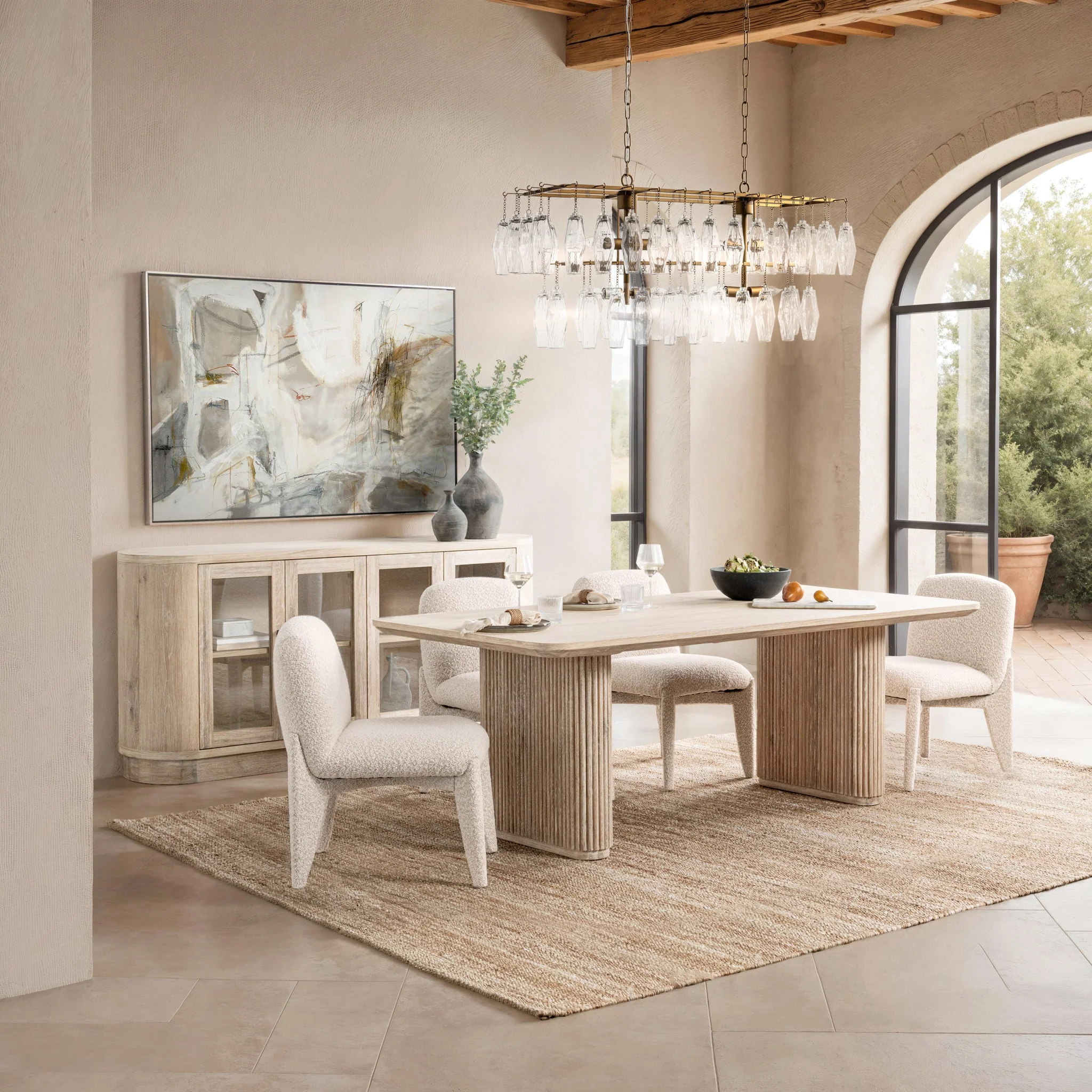 Vander 4 Door Buffet - Cream Washed - Image 12