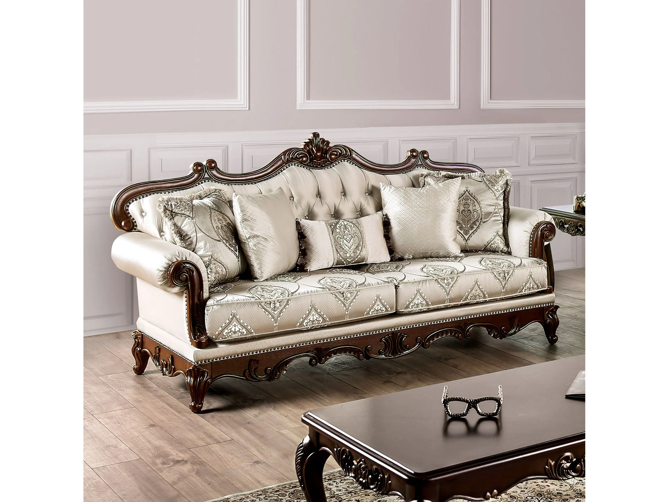 Veracruz Dark Cherry/Beige Sofa & Loveseat - Image 3