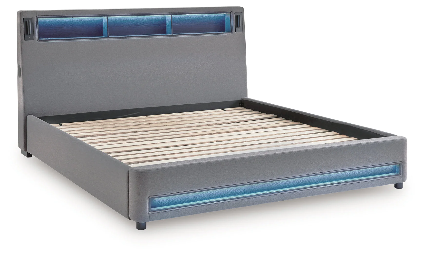 Verishaw Gray Queen Upholstered Bed - Image 6
