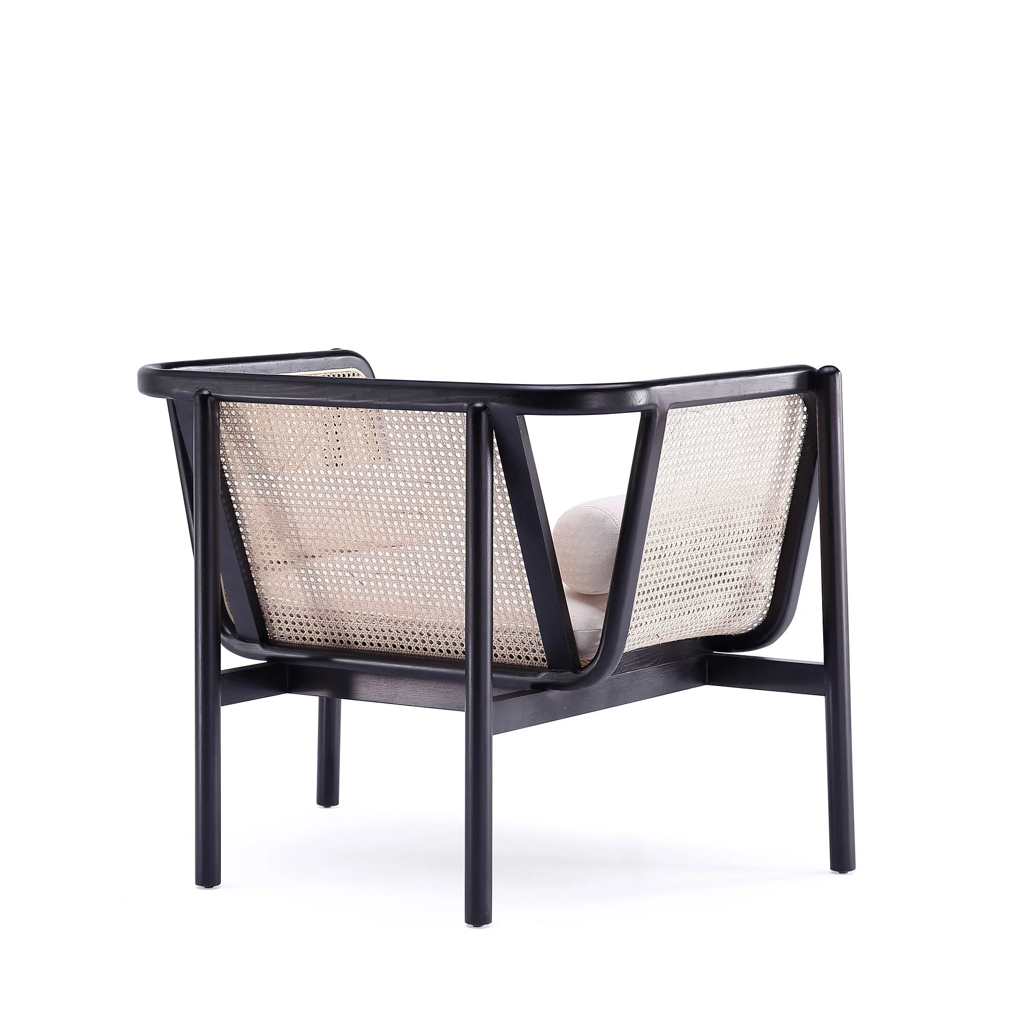 Versailles Accent Chair in Black, Natural Cane and Cream (set of 2) - Image 6
