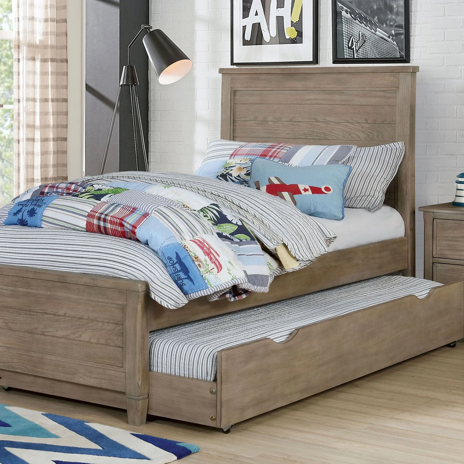 Vevey Wire-Brushed Warm Gray Full Bed