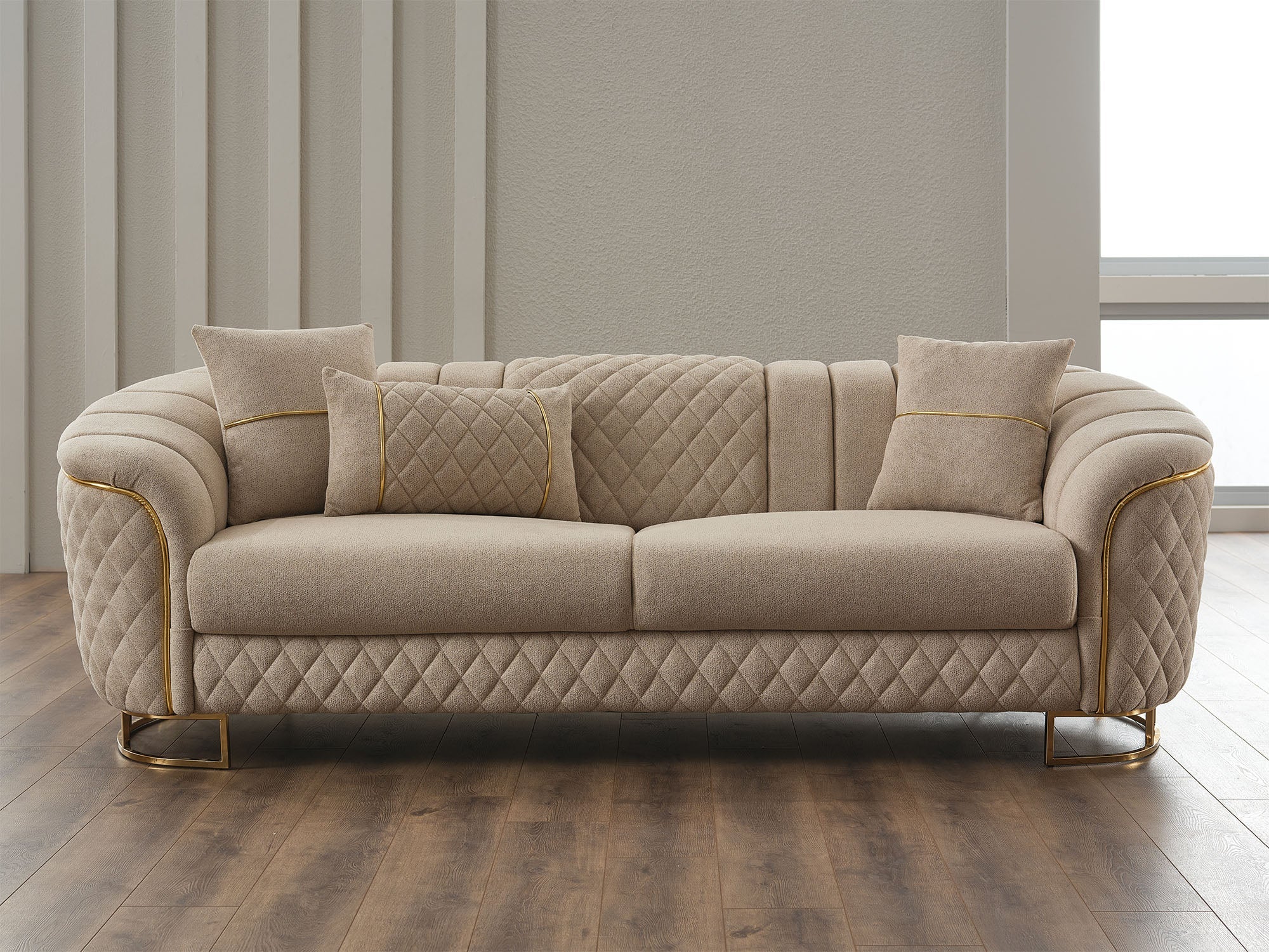 Victoria Cream 3-pieces Living Room Set - Image 5