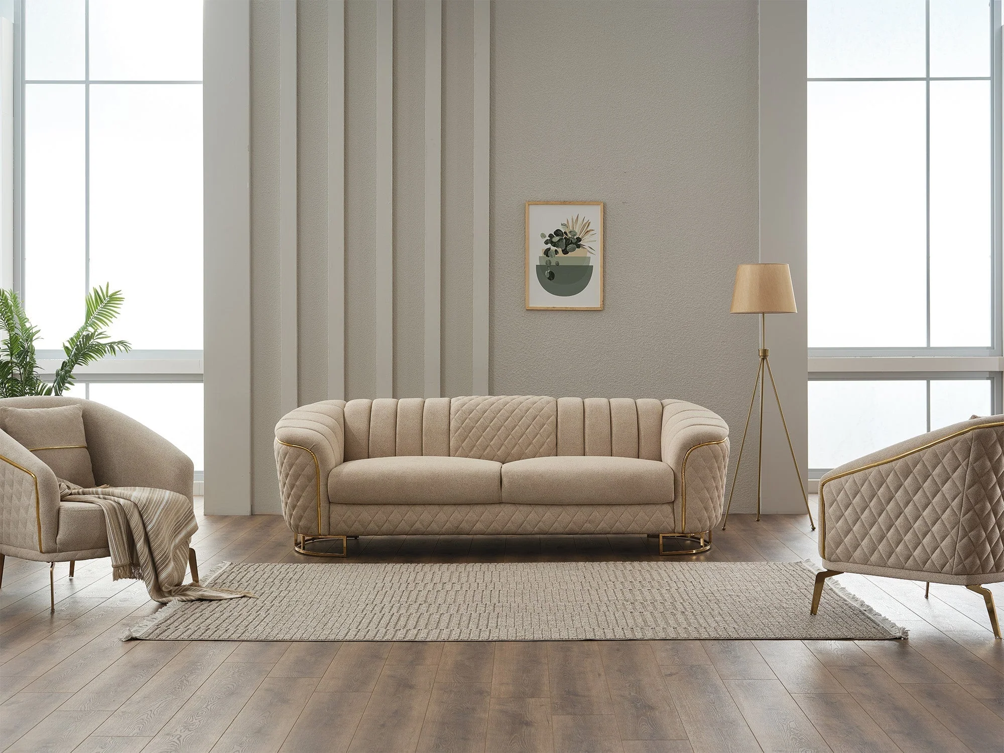 Victoria Cream 3-pieces Living Room Set - Image 6