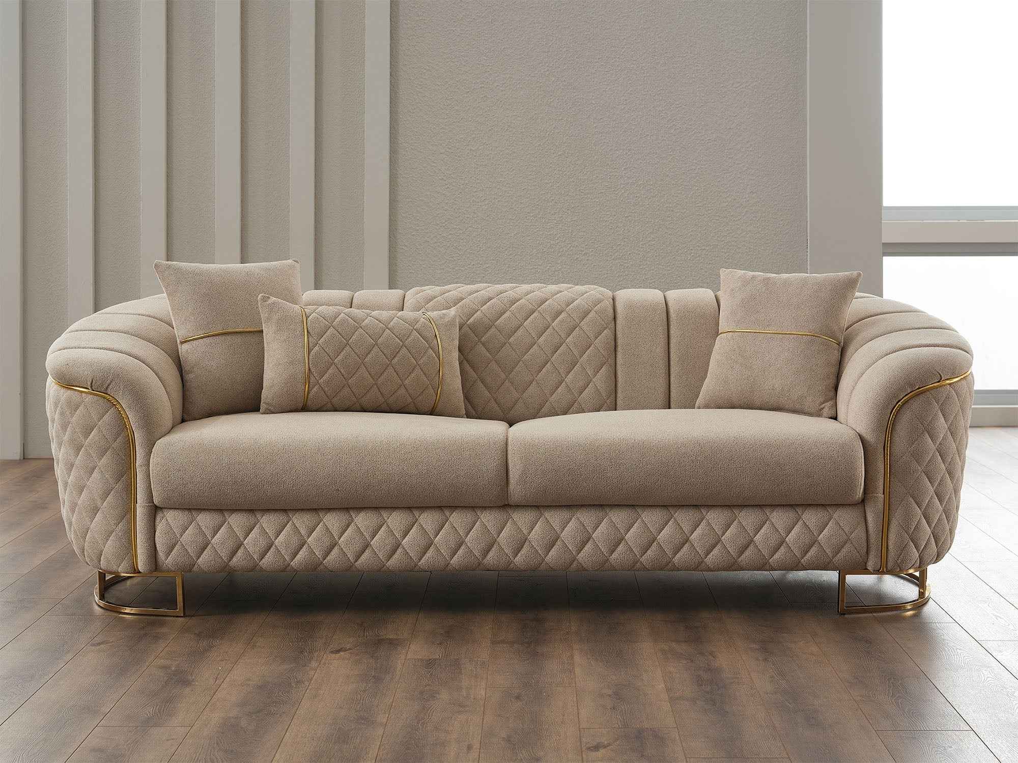 Victoria Cream Stationary Sofa - Image 4