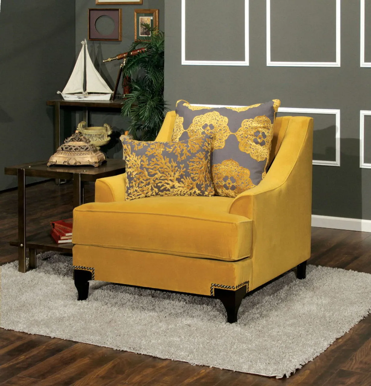 Viscontti Gold/Gray Chair