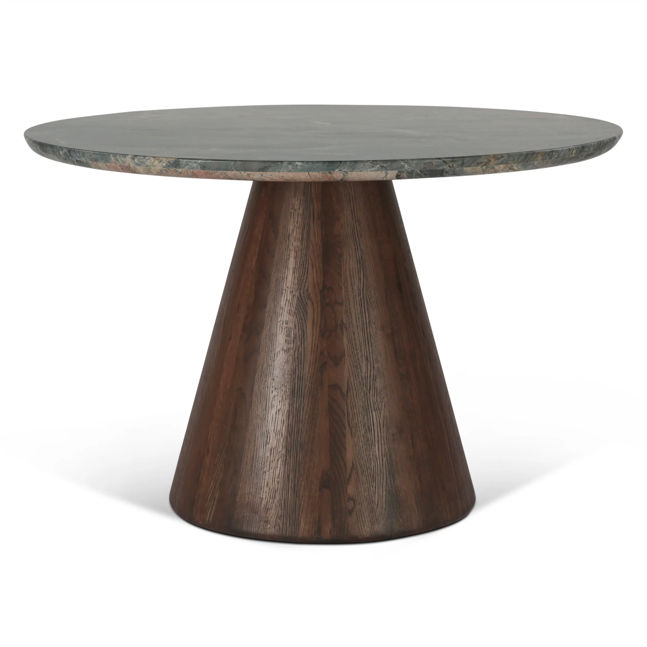 Vista 48" Round Dining Table with Lava Marble and Dark Mango Base - Image 4