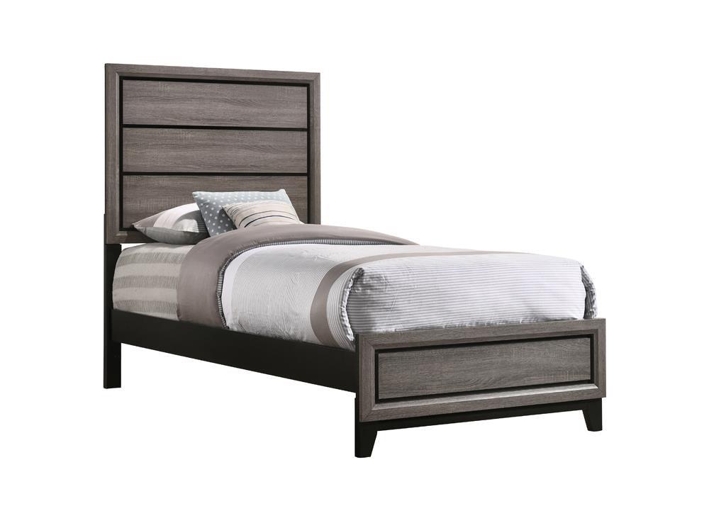 Watson Gray Oak Twin Panel Bed - Image 2