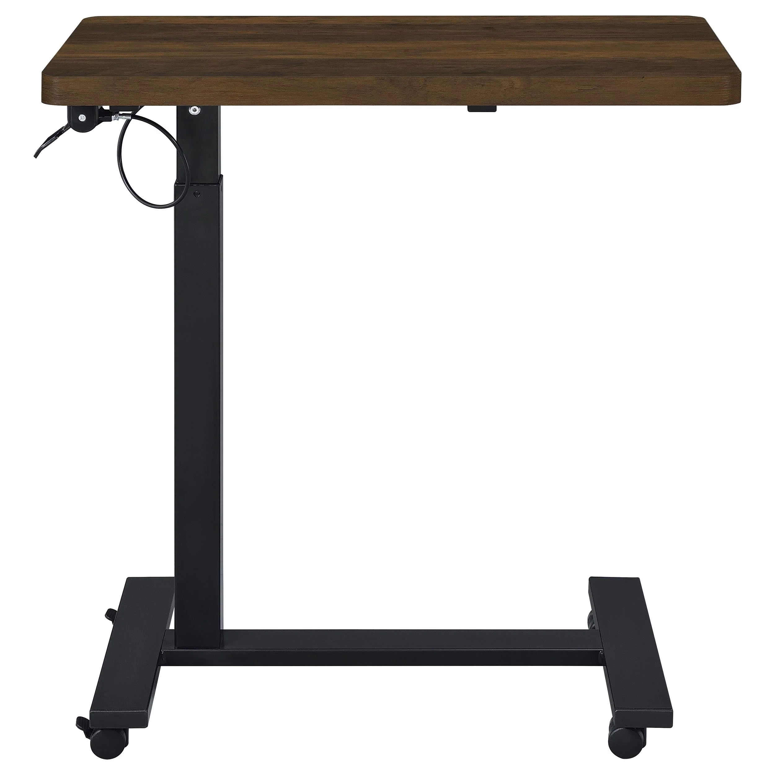 Westpark Dark Pine Pneumatic Adjustable C-Shape Side Table with Casters - Image 6