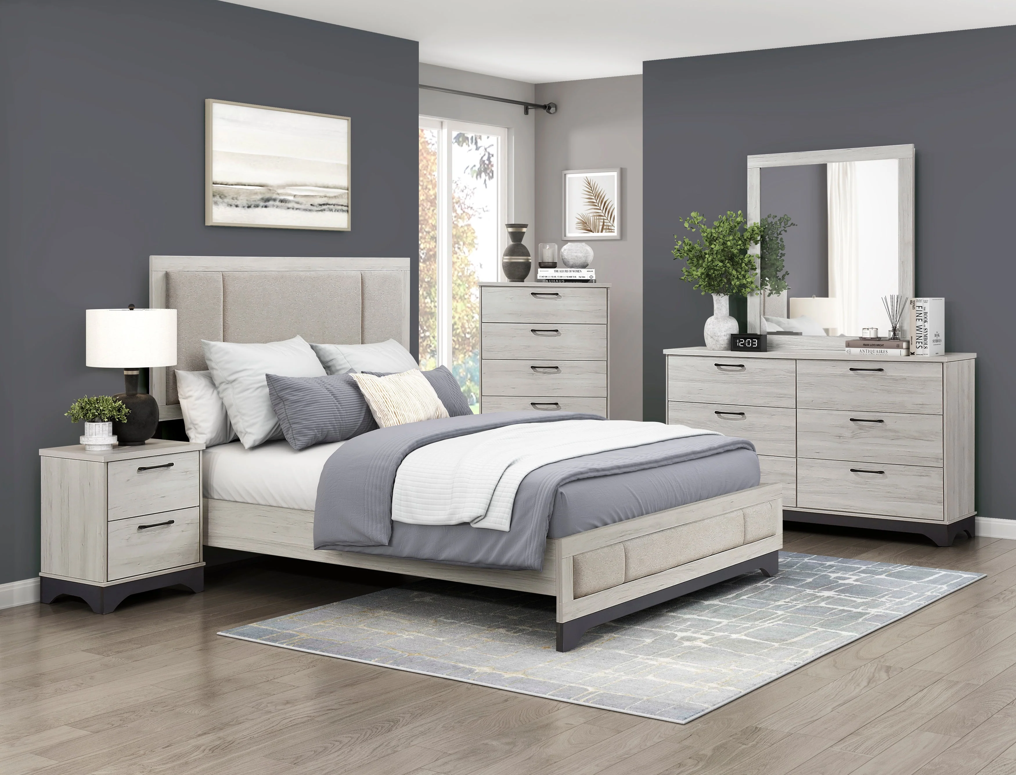 Westport White Oak/Gray Queen Platform Bed - Image 8