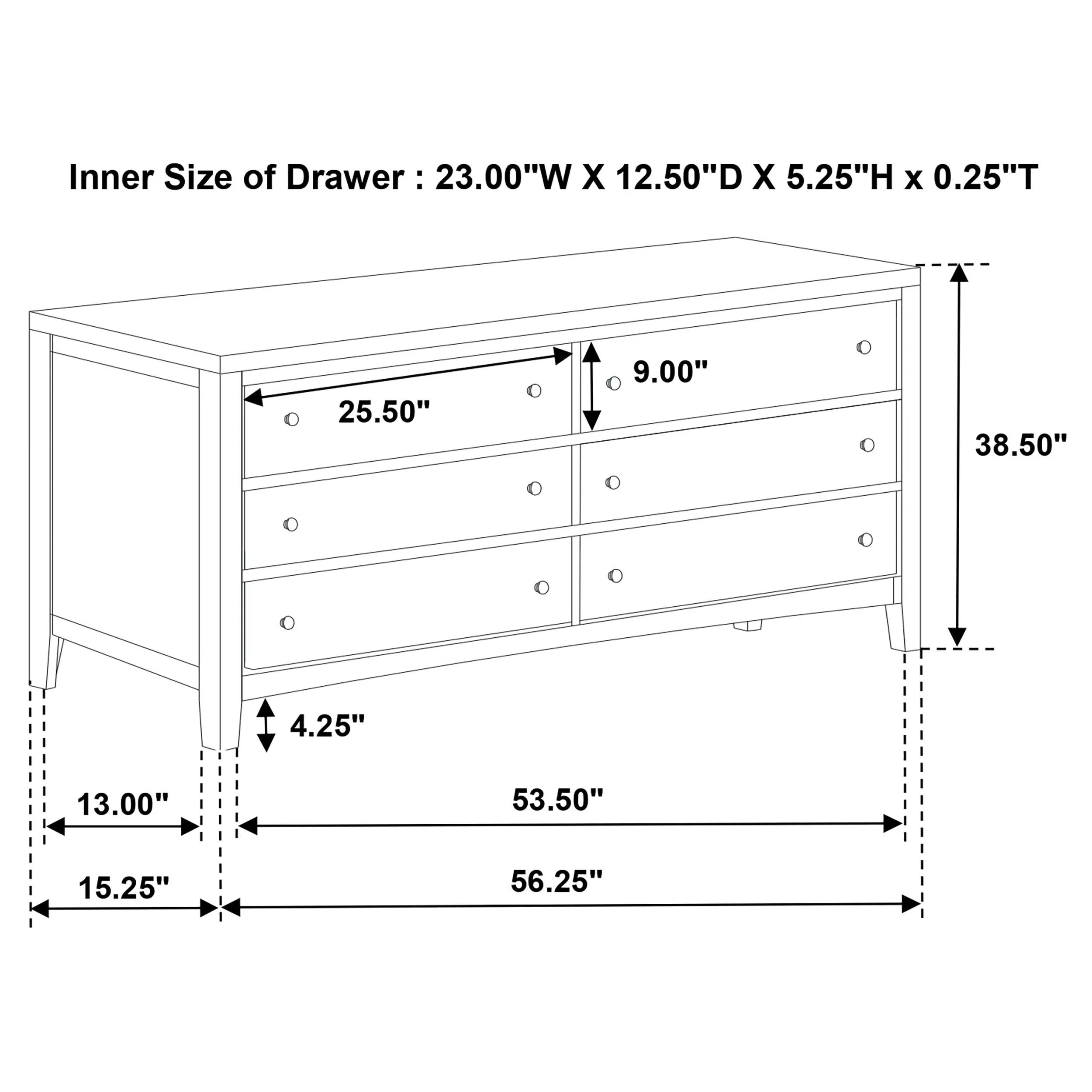 Wilkes Dark Cocoa 6-Drawer Dresser - Image 13
