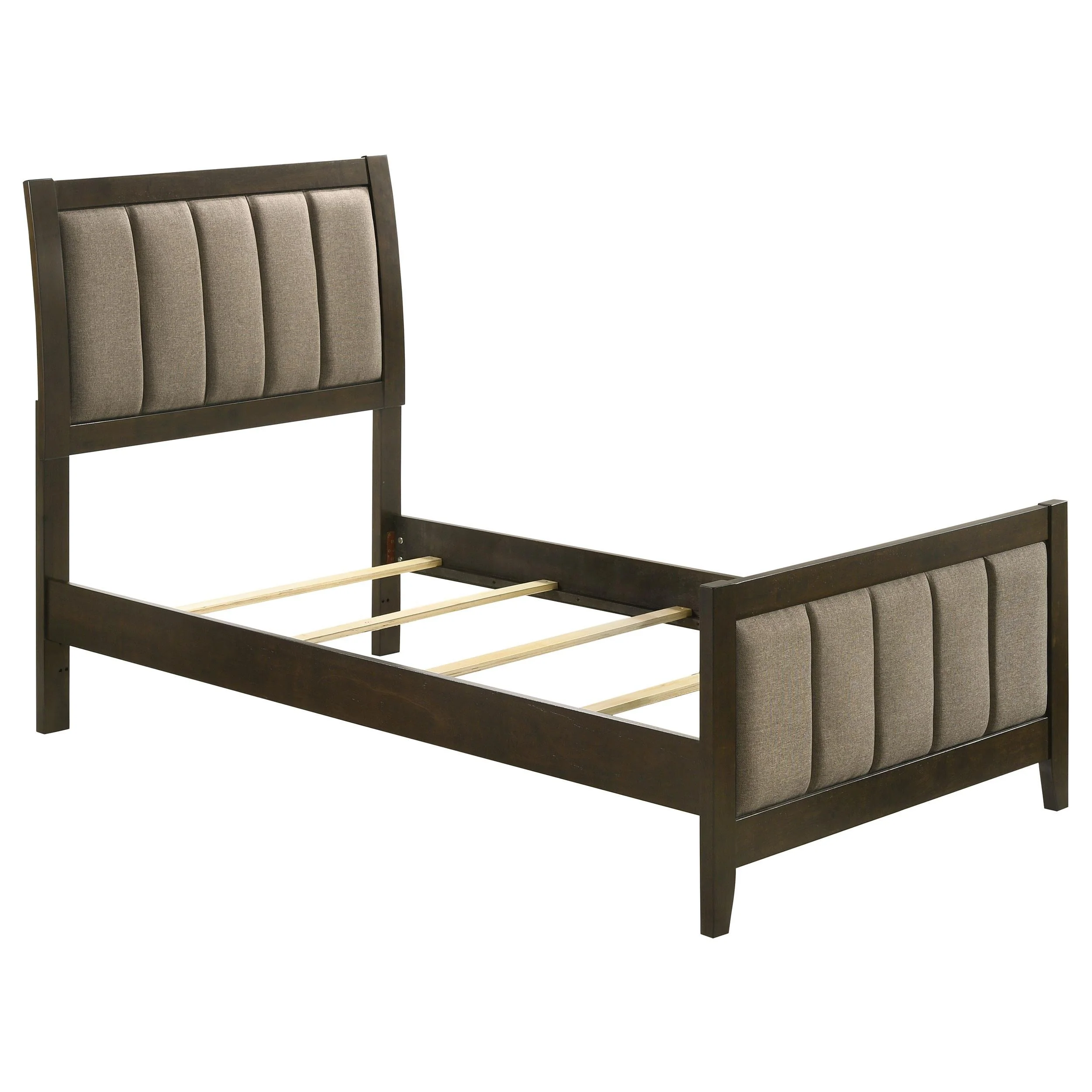 Wilkes Dark Cocoa Upholstered Twin Bed - Image 3