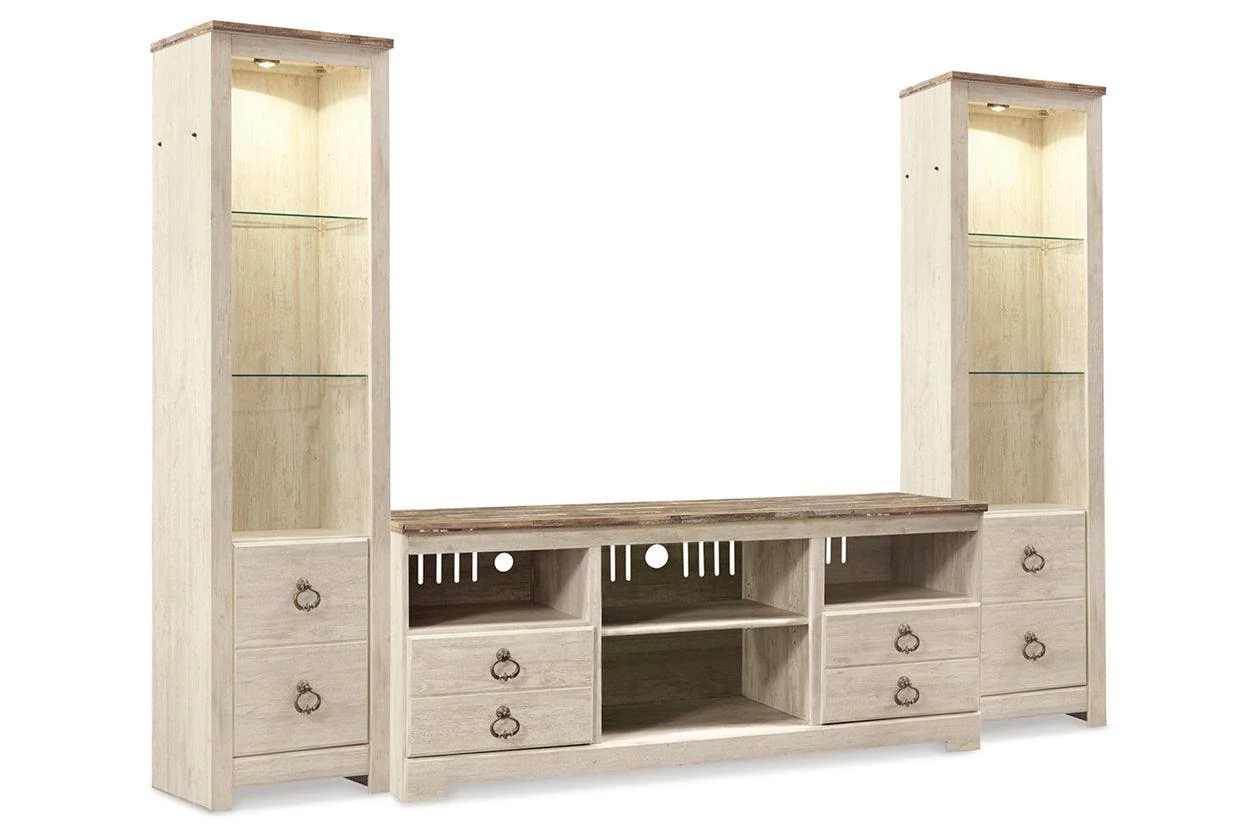 Willowton Whitewash 3-Piece Entertainment Center - Image 8