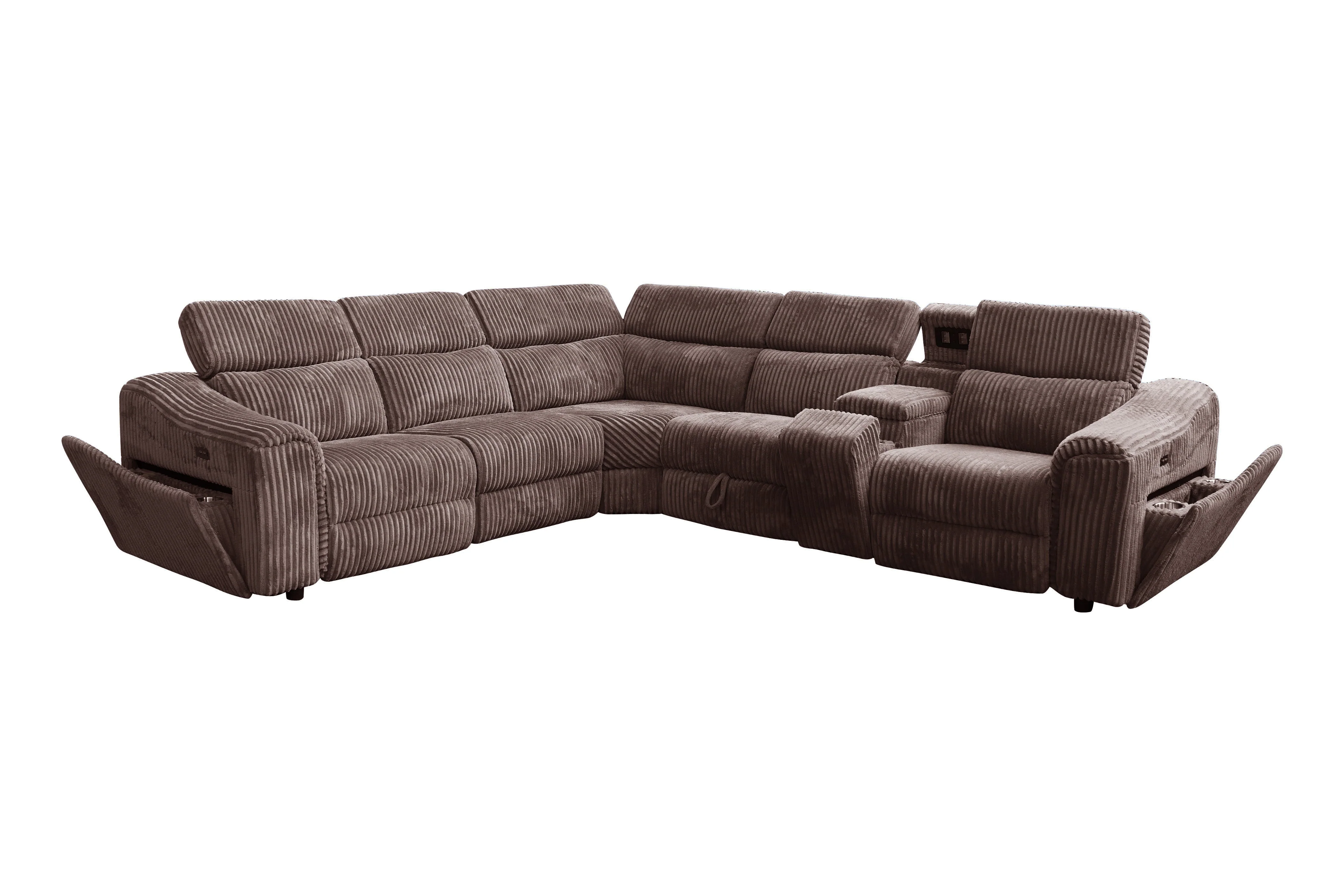 Yash Brown 6-Piece Power Reclining Sectional - Image 18