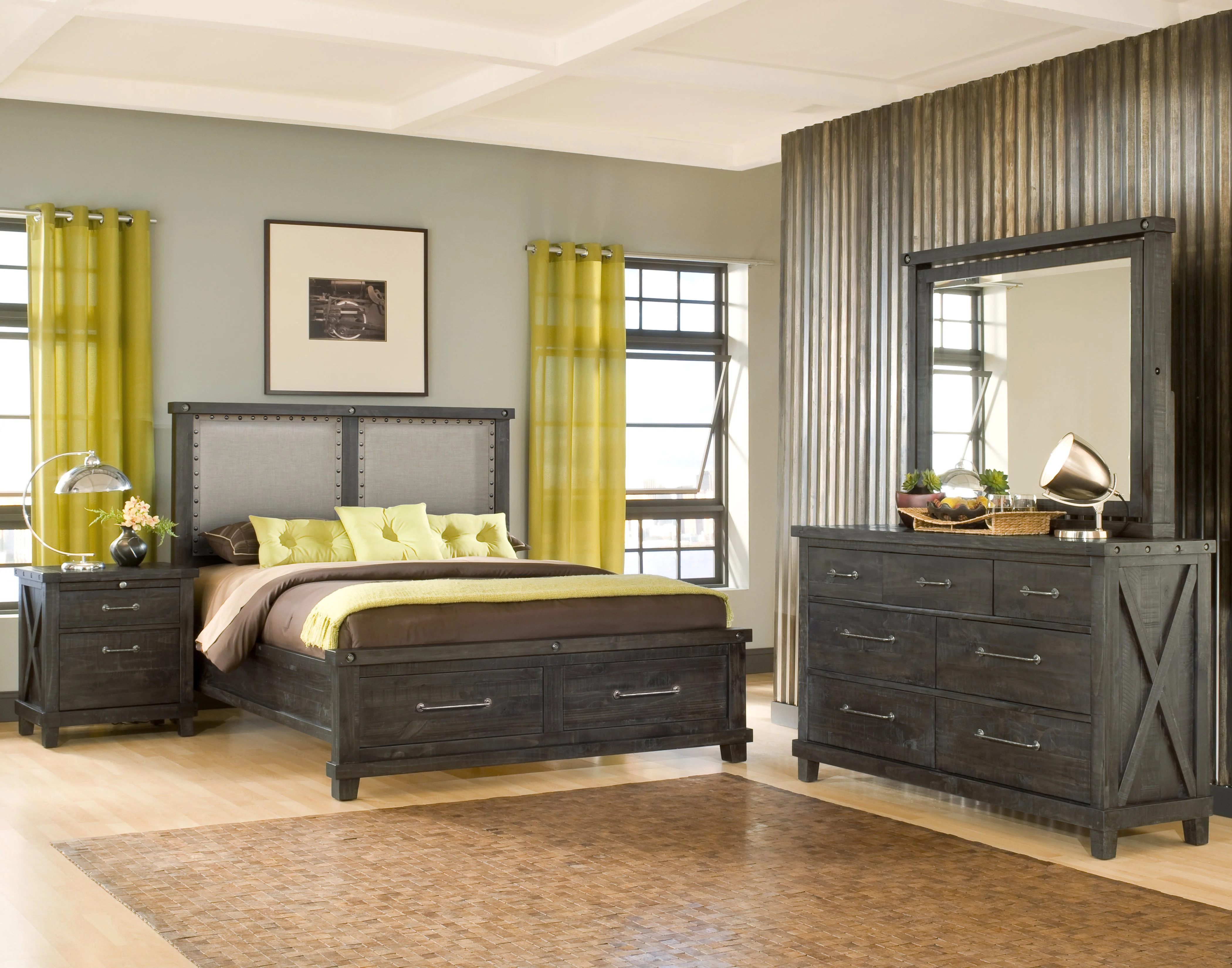Yosemite Upholstered Footboard California King Storage Bed in Cafe - Image 2
