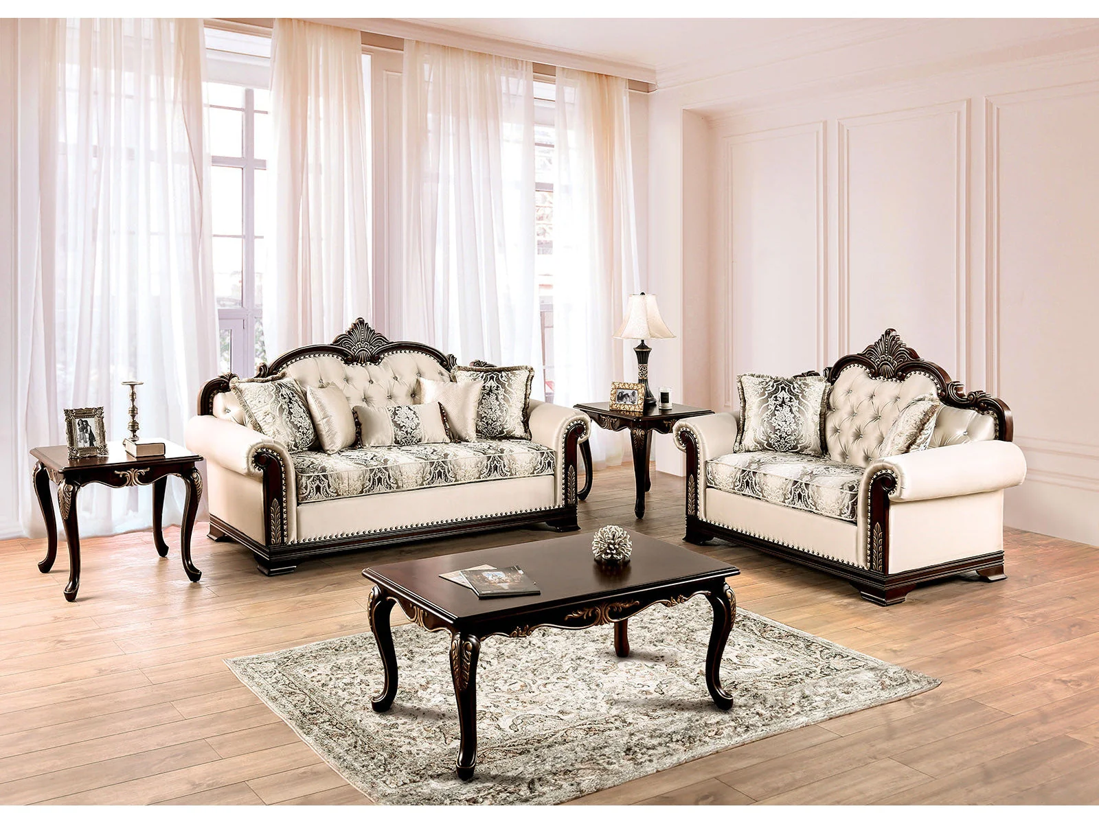 Yucatan Dark Cherry/Beige Sofa & Loveseat