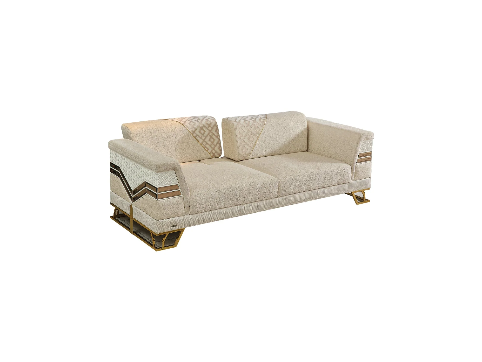 Zen 3-pieces (Sofa & Loveseat & Chair) Livingroom Set Cream - Image 11