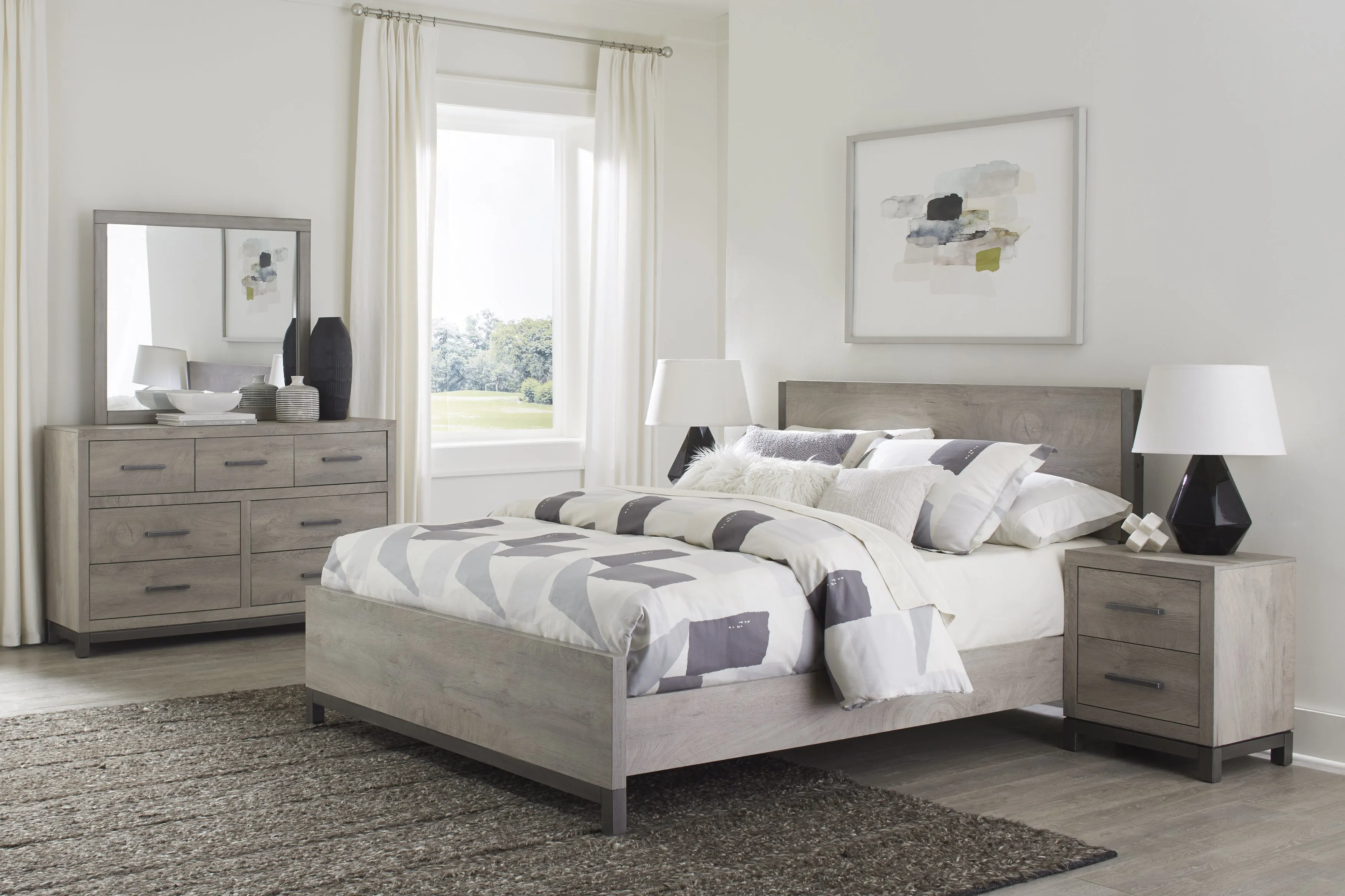 Zephyr Light Gray Queen Panel Bed - Image 2